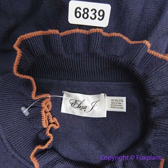 Eliza J Women's Stripped High Neck Knit Dress, plus size 2X - Picture 13 of 15